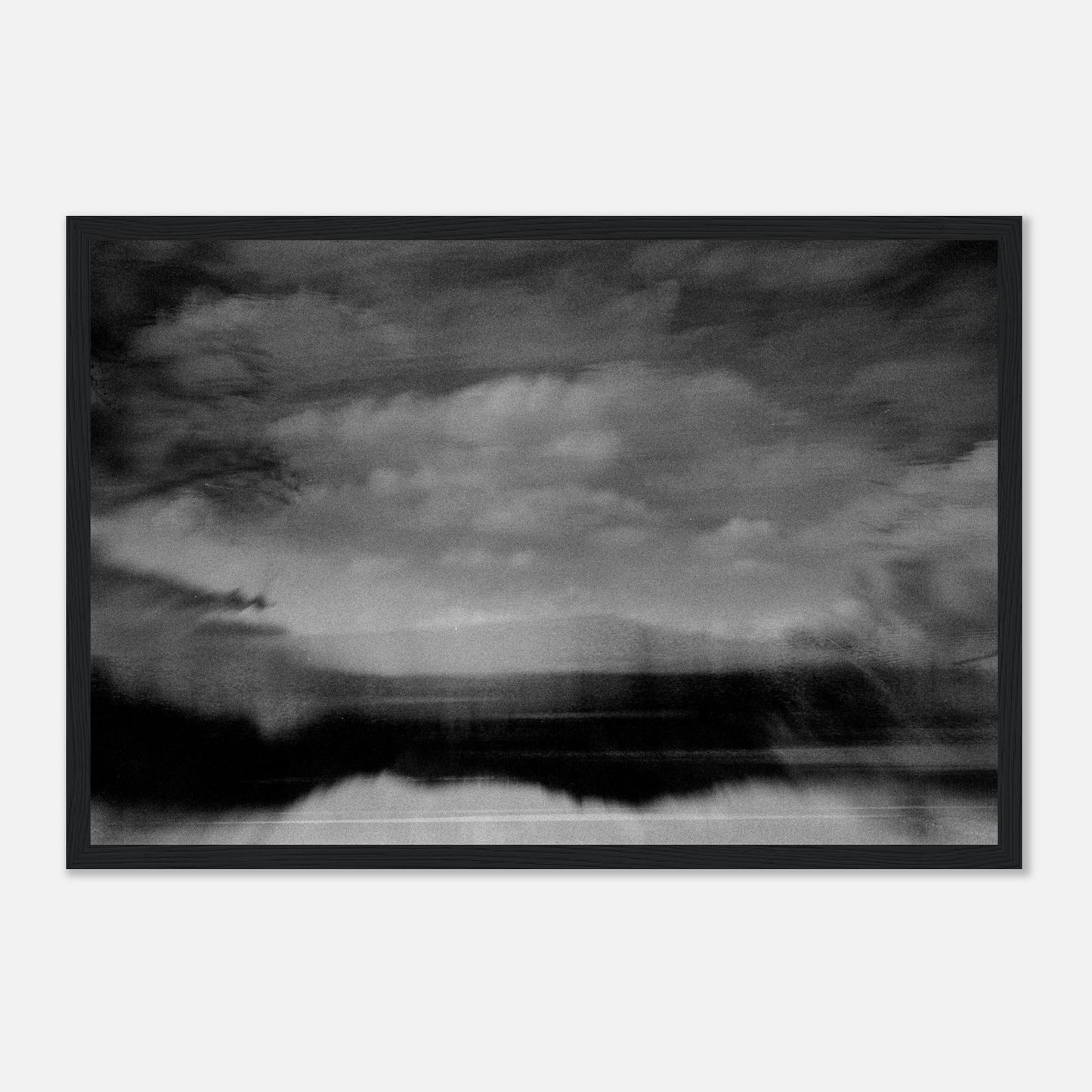 a break in the clouds - black and white framed photo - black frame - Elektyrxx